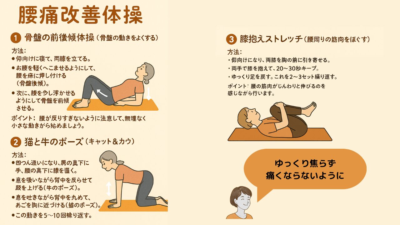 腰痛体操のやり方解説画像