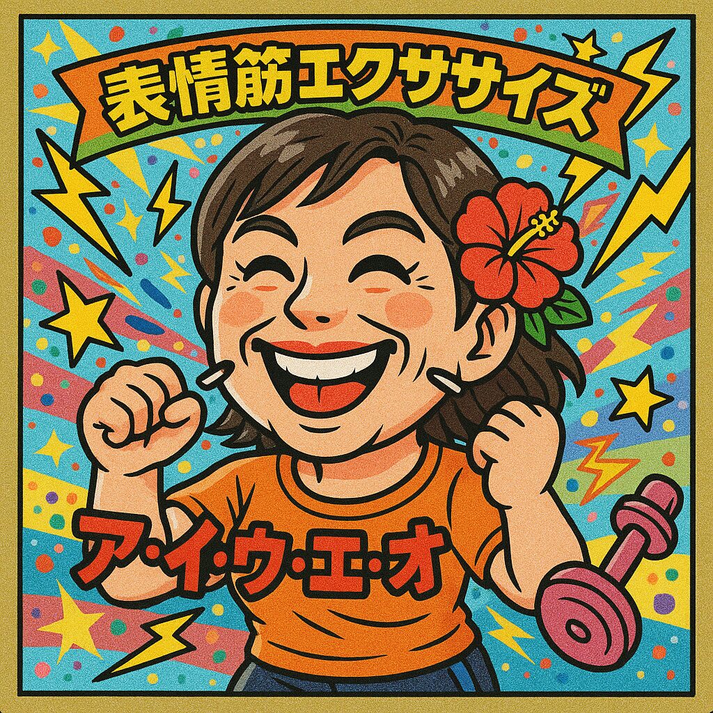 口角を上げてアイウエオ体操