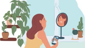 悩んでいる50代の女性
